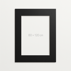 Czarne Passe partout 80x120cm z białym przekrojem