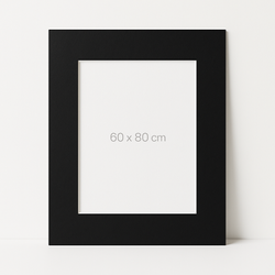 2 szt. Czarne Passe partout 60x80cm z białym przekrojem