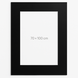 Czarne Passe partout 70x100cm z białym przekrojem