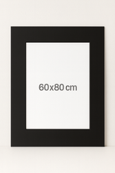 Czarne Passe partout 60x80cm z czarnym przekrojem.